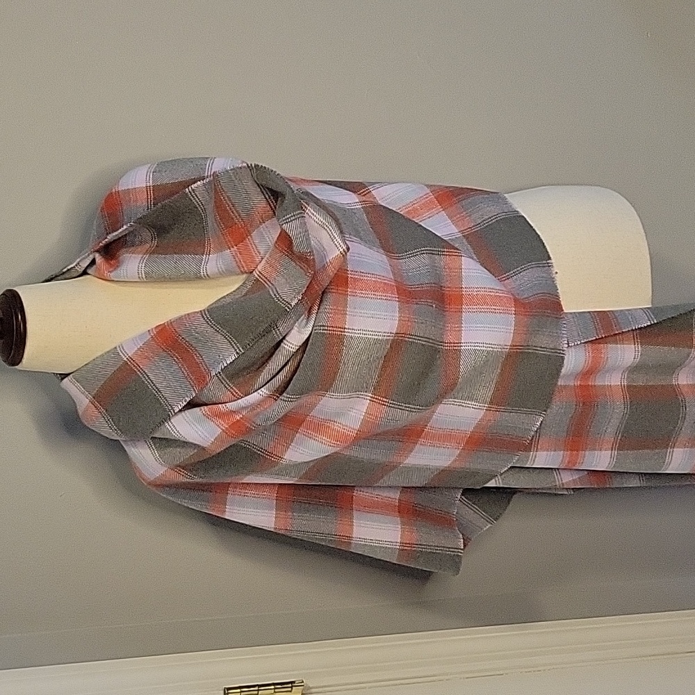 Classic oversized pink gray Plaid Scarf wrap